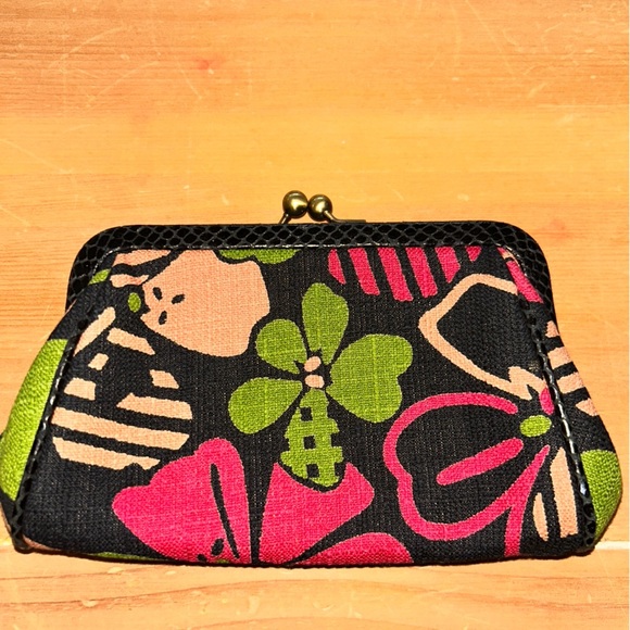 Floral Black and Pink Women's Bag - Picture 2 of 4